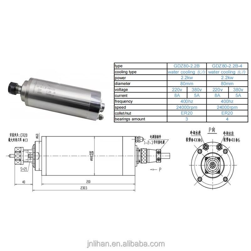 2.2KW 220V Water Cooled Machin - 2.2Kw Water Cooled Spindle Kit Vfd ulasan dan harga